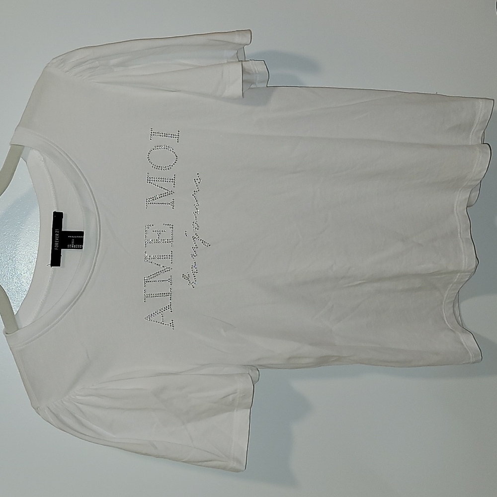 White top with rhinestone design